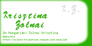 krisztina zolnai business card